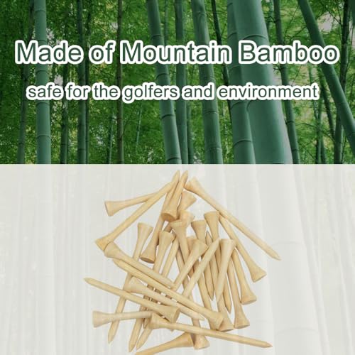 110 Pcs Bamboo Golf Tees 3 1/4 Inch, Friendly Biodegradable, Long and Tall Golf tees, More Durable and Stable, Ideal for Beginner