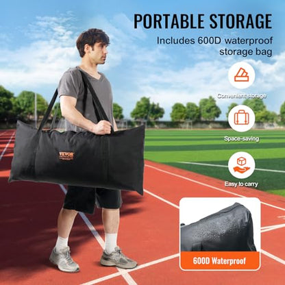 VEVOR 7X7ft/12X9ft/16X10ft/20x10ft Barricade Backstop Net, Ball Sports Barrier Netting, Portable Practice Net for Baseball Softball Lacrosse Hockey Basketball Equipment Training Net