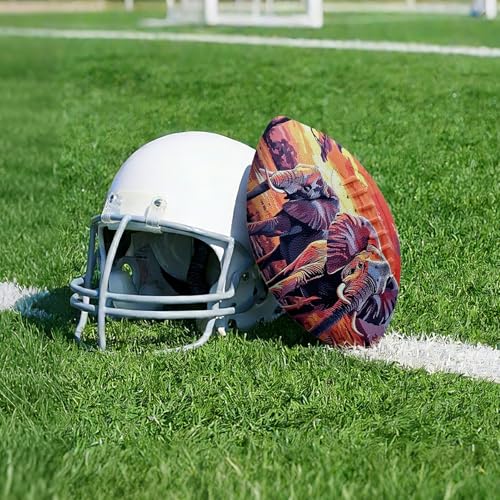 American Football, Official Size 11.9 x 7.3 Inch, Premium Composite Leather High-Grip Ball with Pro-Style Lacing, Unique Prints for Training, Games & Gifts - color: Elephants Sunset