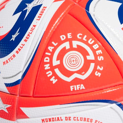 adidas FIFA Club World Cup Club Ball - Inspired Design, Durable Construction, Official Tournament Logo - color: White/Lucid Red/Power Blue/Silver/League, size: 5