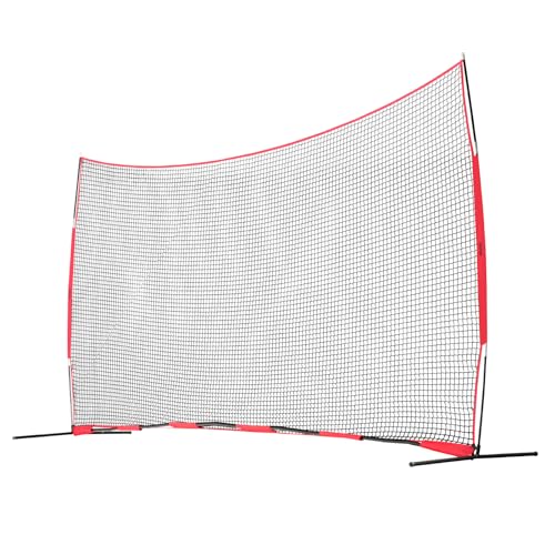 VEVOR 7X7ft/12X9ft/16X10ft/20x10ft Barricade Backstop Net, Ball Sports Barrier Netting, Portable Practice Net for Baseball Softball Lacrosse Hockey Basketball Equipment Training Net