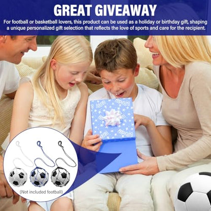 3Pcs Soccer Kick Trainer, Football Kick Throw Solo Practice Training Aid, Adjustable Locked Net Soccer Ball Bungee Elastic Trainer Net Soccer Juggling Trainer Fits Ball Size 3 4 5