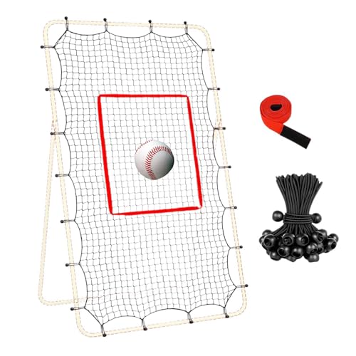 Volleyball Rebounder Net – Polyester 7x4ft | Volleyball Rebound Net Replacement with 28 Elastic Loops | 1.5-Inch Mesh Target Webbing for Baseball Soccer Tennis Training and Daily Outdoor Use