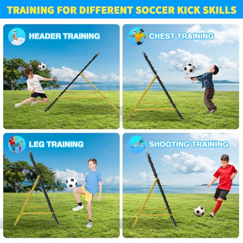 Adjustable Volleyball Rebounder Net 7x4 FT - Ultimate Training Equipment for Volleyball & Lacrosse Enhanced Bouncing System for Volleying, Bumping, and Spiking Drills - color: Black+Yellow