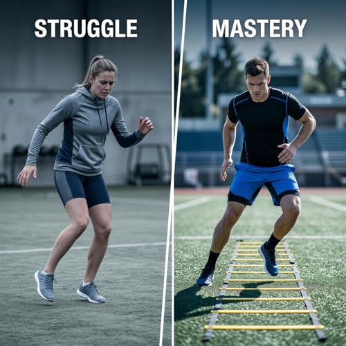 19.7 ft Agility Ladder, 16.5 in Wide PE Multi-Sport Footwork Ladder for Speed and Balance Training, with Storage Bag, for Youth Athletics and Coordination Drills