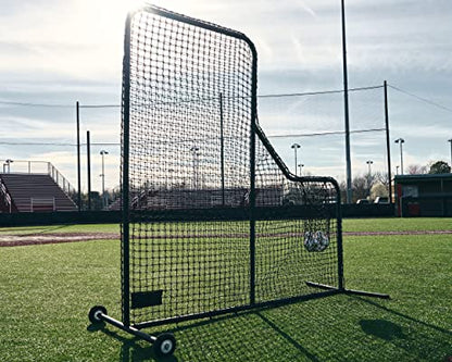 Murray Sporting Goods Baseball Batting L-Screen Protective Net | Pitching L Screen with Portable Wheels, Baseball Sack and Hip Protector for Batting Practice