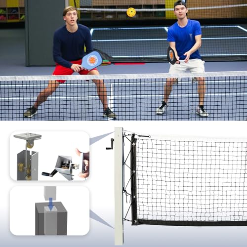 Aluminum Pickleball Net System,Constructed of Rust Proof Aluminum Frame,Regulation Size 22 FT