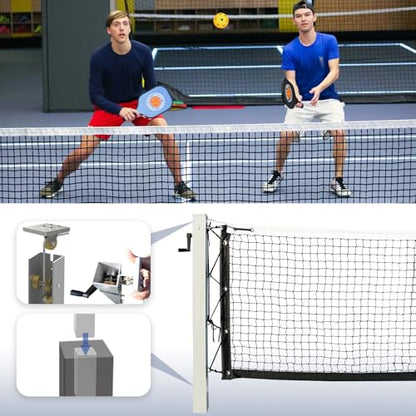 Aluminum Pickleball Net System,Constructed of Rust Proof Aluminum Frame,Regulation Size 22 FT