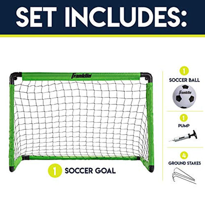 Franklin Sports Mini Soccer Goal with Ball and Pump - color: Green