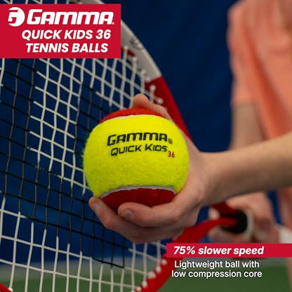 GAMMA Quick Kids Training Tennis Balls for Kids & Beginners, Low-Compression Core Reduces Speed & Bounce, Great for Tennis Practice, USTA & ITF Approved for 10 & Under Tournaments Parent - size: 12 Bag, style: Quick Kids 36
