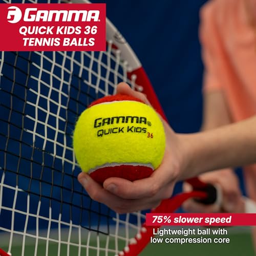 GAMMA Quick Kids Training Tennis Balls for Kids & Beginners, Low-Compression Core Reduces Speed & Bounce, Great for Tennis Practice, USTA & ITF Approved for 10 & Under Tournaments Parent - size: 12 Bag, style: Quick Kids 36
