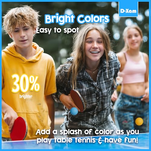 D-Xam Ping Pong Balls Orange or White ABS 1 Star 40mm Official Size High Bounce Professional 50, 30 Pack Table Tennis Ball for Training & Practice - Durable High Performance