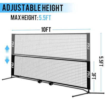 FDLS 10FT Portable Badminton Pickleball Net with Carry Bag for Indoor Outdoorl Height Adjustable| Easy Set up - style: Black(2 Paddles)