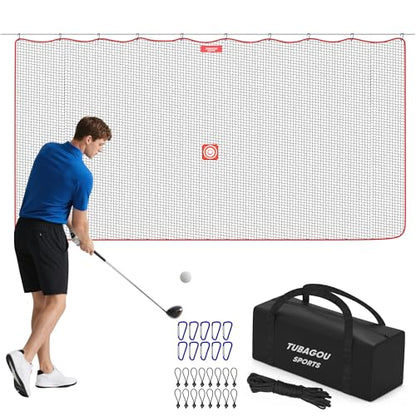 Golf Practice Net, Heavy-Duty Multi Sports Netting Barrier 10FT | 15FT |20FT |25FT Golf Hitting Net for Garage, Ideal for Backyard with Baseball, Softball, Hockey, Soccer and More - size: 10X20FT