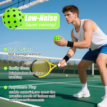 CEYAZYE 6 Pcs Silent Pickleball Balls, Soft Foam Balls for Indoor and Outdoor Practice, Low-Noise and Durable, Pickle Ball for Beginners Adult Outdoor Training