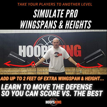 HOOPSKING Defender Extender Basketball Training Pads - Volleyball Blocking Drills - Football Quarterback Pass Rush Distractor - Makes Players Learn to Handle Taller, Faster, & More Athletic Opponents
