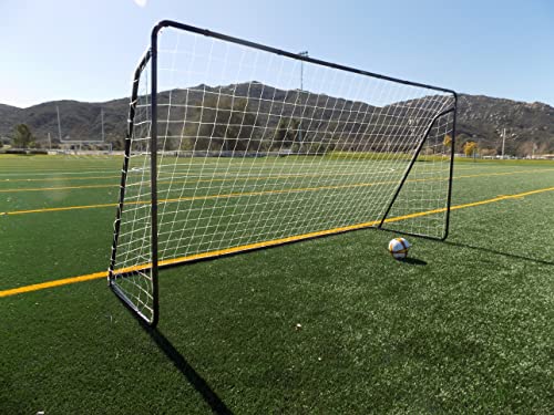 12 x 6 Ft. Powder Coated Galvanized Steel Soccer Goal w/Net. 12x6 Foot AYSO Regulation Size Portable Training Aid. Ultimate Backyard Goal, All Weather, One Year Warranty. New - color: Black, size: 12x6 w/Extra Net