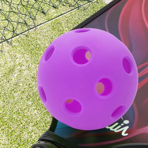 Indoor Pickleball Balls,26 Holes Indoor Pickleballs USAPA Approved,4-Pack High Bounce Pickle Balls, Pickleball Gifts for Men or Women Pickleball Enthusiasts, Purple