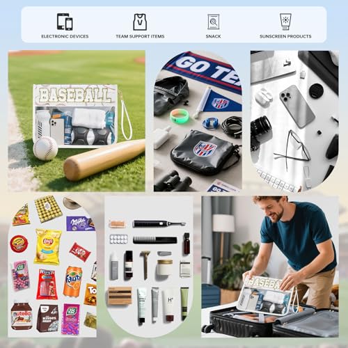Baseball Gift Bags Baseballs Treat Bags Team Gifts Clear Chenille Letter Zipper Pouch Accessories Stuff Sport Portable