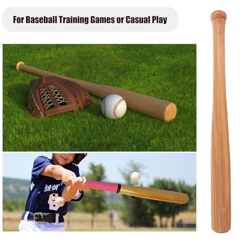 Wood Baseball Bat, Classic Hardwood Solid Training Baseball Bat for Practice (21")