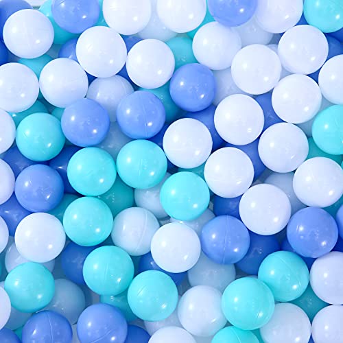 Ball Pit Balls for Toddlers 1-3, 100pcs Crush Proof Plastic Balls for Girls Ball Pit, BPA Free Non-Toxic Play Balls for Baby Pool, Playhouse, Tent, Also for Dogs & Pets, White Blue and Green - color: M-green&blue, size: 100 pcs
