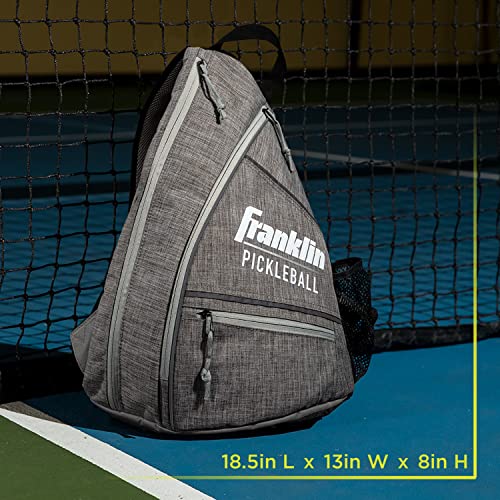 Franklin Sports Pickleball Bags - Sling Bag Backpack for Gear + Equipment - Men + Women - Holds Paddles, Balls + Accessories - color: Gray