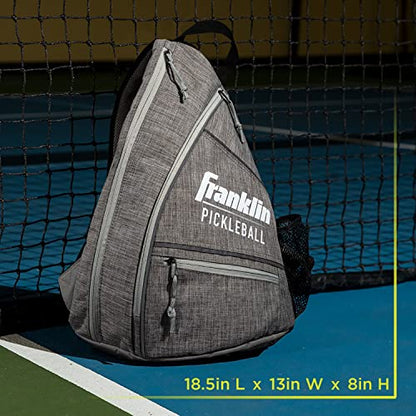 Franklin Sports Pickleball Bags - Sling Bag Backpack for Gear + Equipment - Men + Women - Holds Paddles, Balls + Accessories - color: Gray