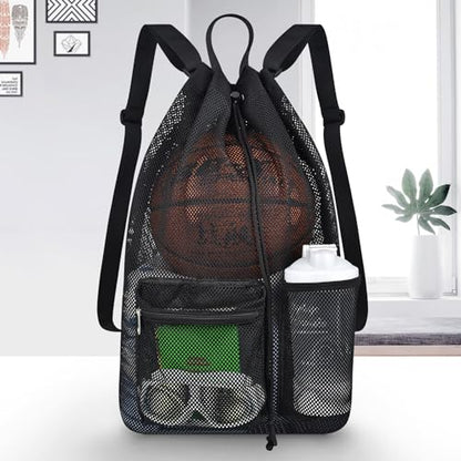 Large Drawstring Backpack for Men Women Athletic Gym Sports Workout Beach Swimming Commuting Travel - color: Black, style: L: 21"x12.5"x5.5"