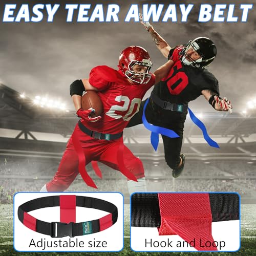 Mao'er Flag Football Belts, 10 Player Flag Football Set with 30 Flags For Kids Youth And Adults Training Equipment