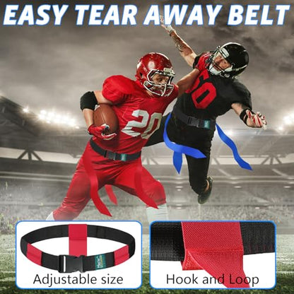Mao'er Flag Football Belts, 10 Player Flag Football Set with 30 Flags For Kids Youth And Adults Training Equipment