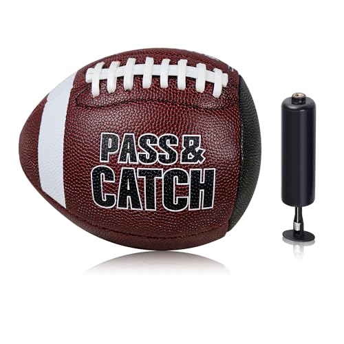 PassCatch Training Football, Enhance Passing Catching Skills, Official & Youth Size(with Pump) - style: Brown 7#(Ages 5-14)