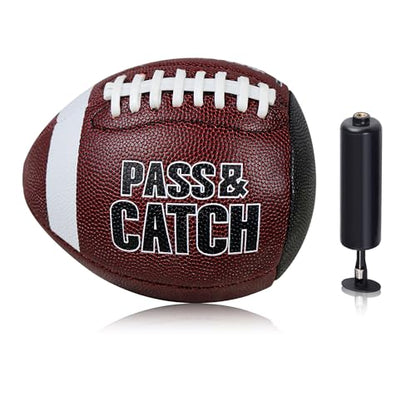 PassCatch Training Football, Enhance Passing Catching Skills, Official & Youth Size(with Pump) - style: Brown 7#(Ages 5-14)