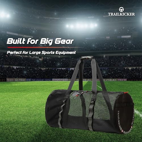 TRAILKICKER Premium Foldable & Durable Extra-Large Sports Equipment Bag – Perfect for Sports Gear Storage, Basketball, Football, Soccer, Rugby, Hockey