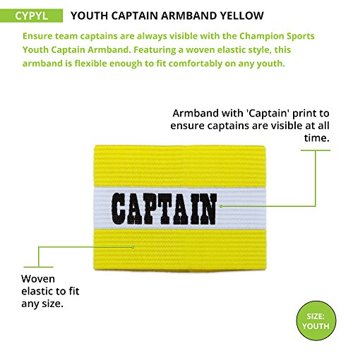 Champion Sports unisex teen Youth Size Captain Armband, Yellow, Youth US