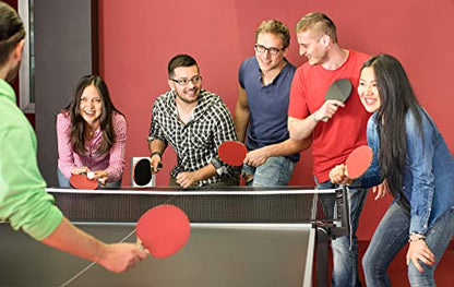 Hipster Group Colorful Design Ping Pong Paddle, Premium 5 Ply Table Tennis Racket (Red on Back)