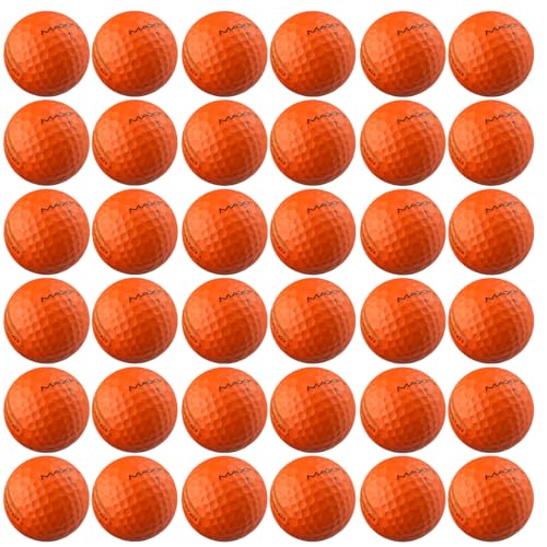 Maxfli StraightFli Golf Balls – Matte Orange, 36- Pack | Low Spin Distance Golf Balls for Straighter Shots | Soft Feel, Durable Ionomer Cover | for Beginners & Recreational Golfers