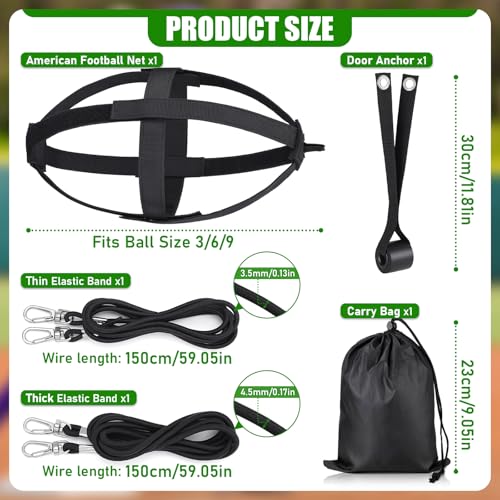 TOBWOLF American Football Throw Trainer, Youth Football Practice Equipment Improve Throwing & Catching, Pass Back Trainer Football Net Indoors/Outdoors Fit Official Size
