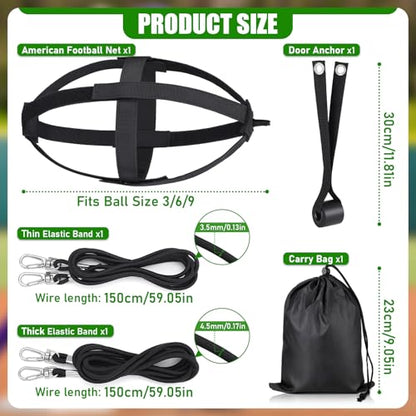TOBWOLF American Football Throw Trainer, Youth Football Practice Equipment Improve Throwing & Catching, Pass Back Trainer Football Net Indoors/Outdoors Fit Official Size