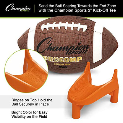Champion Sports Football Kicking Tee – Heavy-Duty Kickoff Tee in Multiple Styles & Sizes - style: Heavy Duty Kicking Tee (2 Inch)