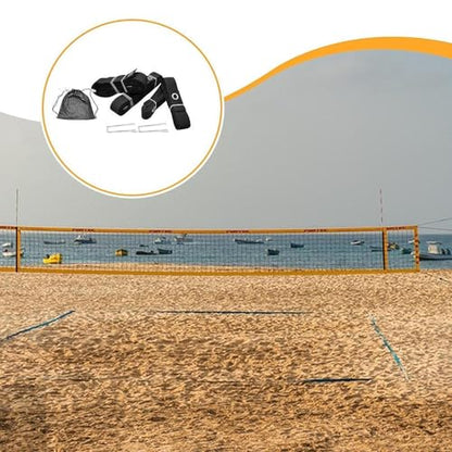 4X Beach Volleyball Lines Boundary Lines Game with Ground Anchors Training Practical Volleyball Court Boundary Cords for Park, Black