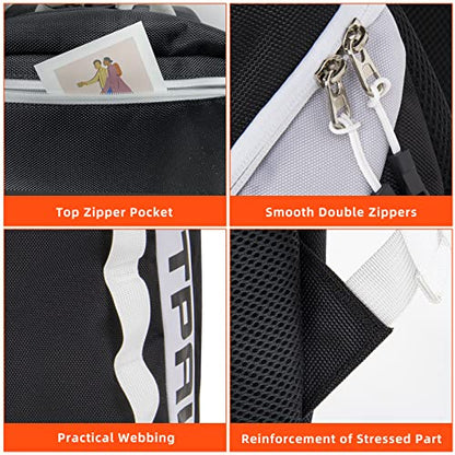 TPAID Baseball Backpack Large Capacity Softball Bag with Shoes Compartment and Fence Hook, Lightweight Baseball Equipment Bag Holds Bats, Helmets, Gloves, Hats, Clothes, Shoes - color: Black-A, size: 2 Bat Baseball