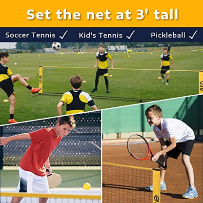 A11N SPORTS Badminton Net - Height Adjustable Volleyball Net for Junior Tennis, Soccer Tennis & Kids - Portable Driveway Pickleball Net for Indoor & Outdoor, 11ft/14ft/20ft Wide