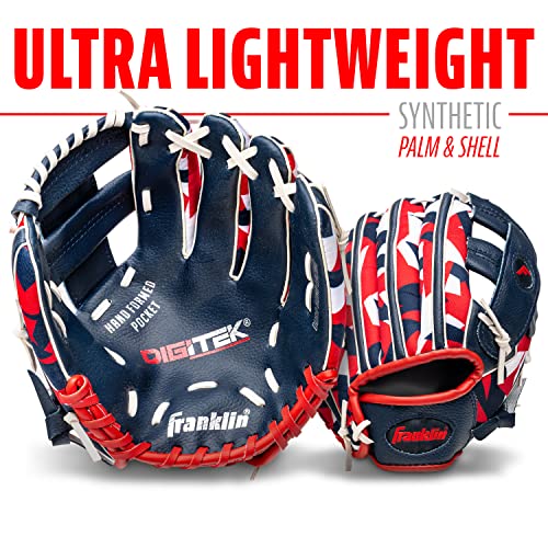Franklin Sports Kids-Baseball Gloves - RTP Child's Tball Glove - Boys + Girls Teeball Mitt Set - Kids + Toddler - Right or Left Hand Throw - 9.5" - color: Navy/Red