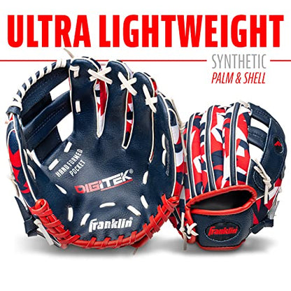Franklin Sports Kids-Baseball Gloves - RTP Child's Tball Glove - Boys + Girls Teeball Mitt Set - Kids + Toddler - Right or Left Hand Throw - 9.5" - color: Navy/Red
