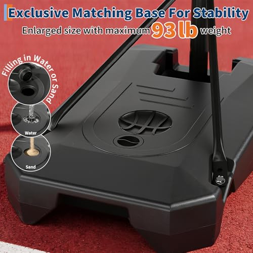 Basketball Hoop Outdoor 33/44/48 Inch Shatterproof PC Backboard, 4.92-10FT Stepless Adjustable Height, Portable Basketball Hoop with Wheels for Backyard, Driveway and Court - size: 33 Inch