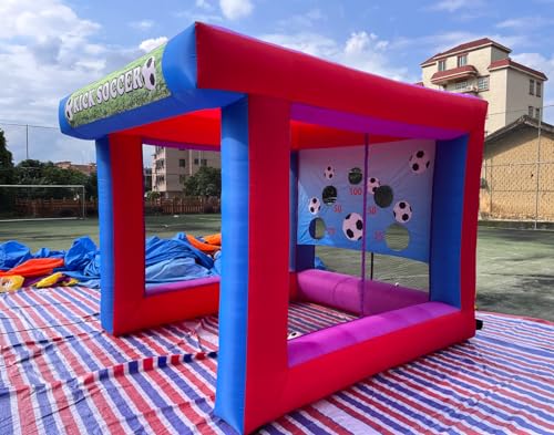 Inflatable Soccer Target Goal Kick Shooting Game Inflatable Football Gate 11.5ftx10x8.6FT with Blower for Parties, Backyard, School, Team Events