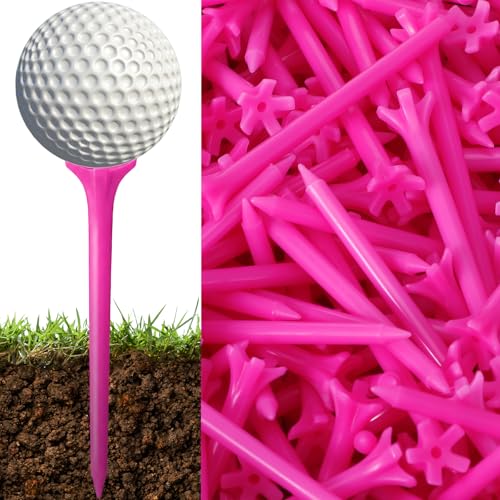 Soulchen 2 3/4 Inch Inch Golf Tees - 5-Prong Curved Design for Longer Drives Low Spin & Low Friction Plastic Tees Durable Bulk Tee with Optimized Shaft Strength for Driving Range