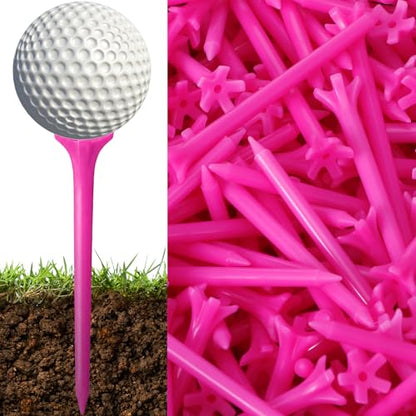 Soulchen 2 3/4 Inch Inch Golf Tees - 5-Prong Curved Design for Longer Drives Low Spin & Low Friction Plastic Tees Durable Bulk Tee with Optimized Shaft Strength for Driving Range