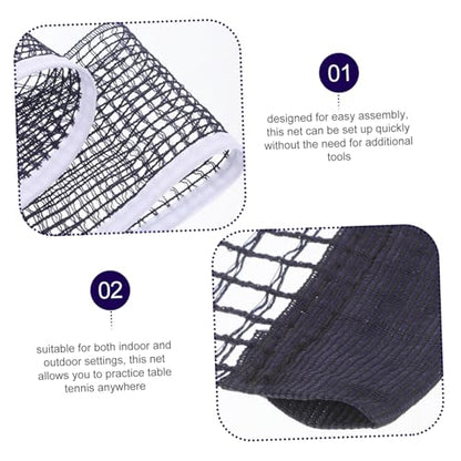 KICHOUSE Table Tennis Net Sturdy Cotton-Polyester Retractable Net for Indoor and Outdoor Use Easy Installation Lightweight Design for Training and Recreational Play