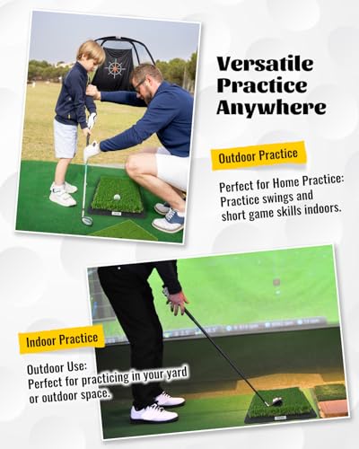High-Precision Golf Hitting Mat – Practice Mat with Swing Path Feedback & Impact Detection – Indoor/Outdoor Use – Golf Swing Trainer for Home Training – Gift for Golfers, Beginners & Pros - style: Golf Turf Mat